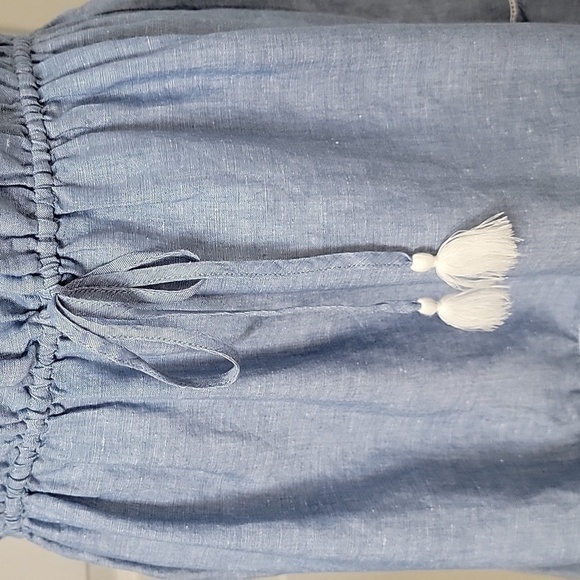 J Crew Size XL Linen Blend On or Off Shoulder Dress, Excellent Used Condition - Picture 3 of 14